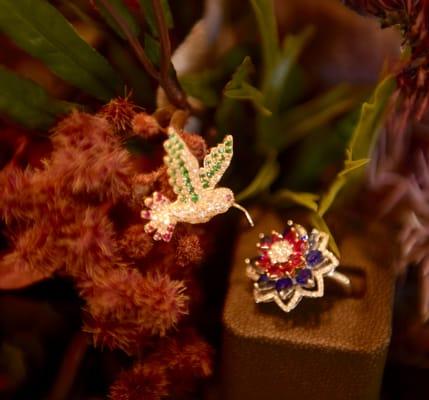 Custom hummingbird brooch created for a favorite customer.