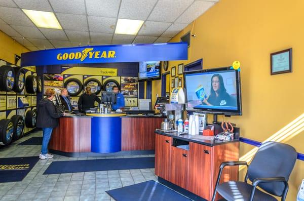 Inside view of our location in Leesburg, Virginia. Hogan & Son Tire and Auto Savings Coupons Here: http://bit.ly/1U6FxXr