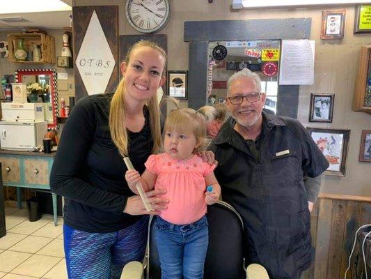 Little girl got her bangs trim