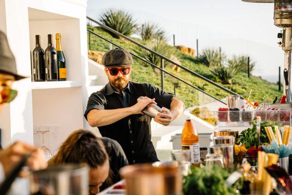 Our Bartender Blake Shaking it up!