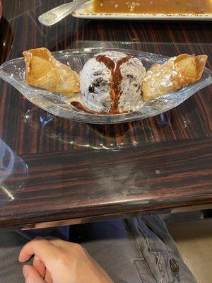 Fried Banana with Cookies and Cream Ice Cream