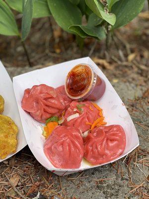 Pork Momo, half order ($6.50 for 5)