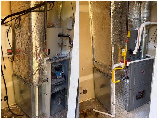 Before and after Furnace and AC change out