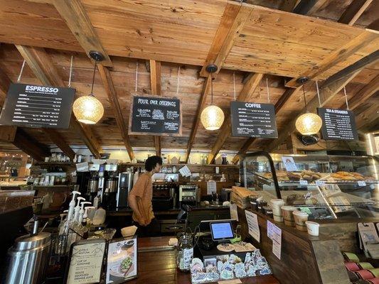 Menu board and cash registers