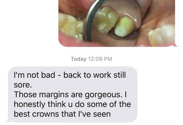 Unsolicited compliments from a referring endodontic specialist