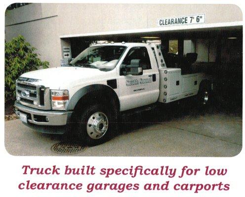 Our trucks can clear garages and carports.