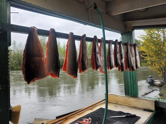 Four limits being processed for vacuum sealing and the freezer