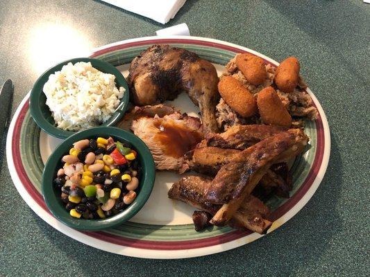 Smokehouse Platter with Cole Slaw & Brushy Mountain Caviar