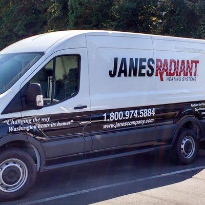 Janes Radiant logoed van