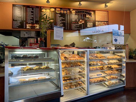 Menu and bagels display as you enter