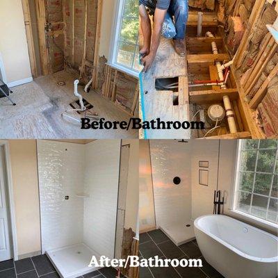 A before bathroom & After bathroom.