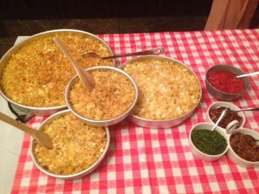 Mac and cheese set up for my friends "East meets West" themed birthday party!