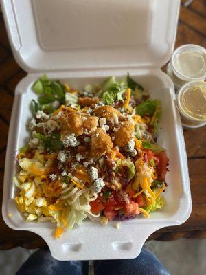 House salad with chicken tenders