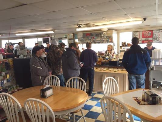 The boys filling up on some awesome Biscuits.