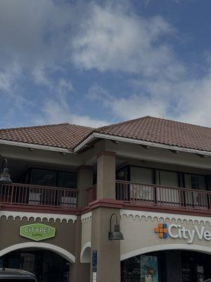 The front of the dentistry, 2nd floor above City Pet.