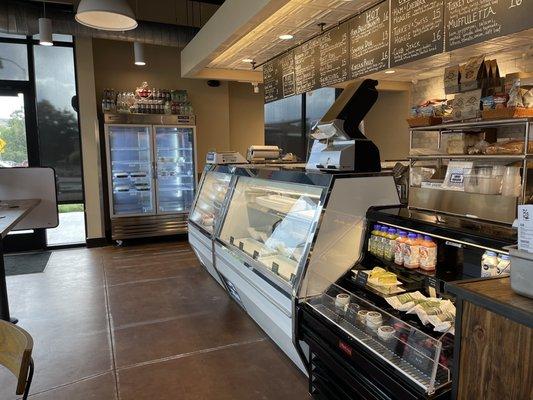 Deli area with display cases