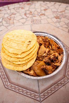 Carnitas and tortillas