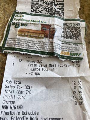 Subway coupon owners rips people off doesn't honor brands promotions, should remove sponsorship fives subway a bad name!!!