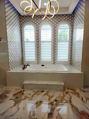 Finished Mansion Master Bathroom Tub design