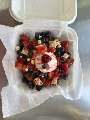 Berries on berries funnel cake