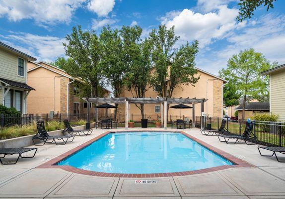 Highcrest Apartments - San Marcos, TX; Community Pool Area