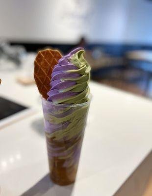 Make Your Own Flotea: Taro & Matcha Swirl ice cream with Vietnamese Coffee