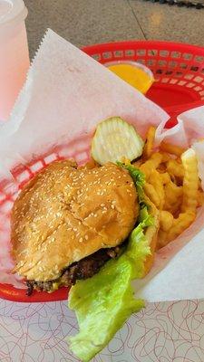 Burger and fries