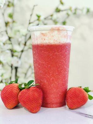 Is there any better summertime fruit than strawberry?  Come try our Strawberry Slush in June 2021!