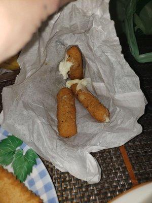 Exploded mozzarella  sticks