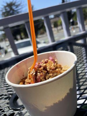 Watermelon Froyo with Graham and Oatmeal!