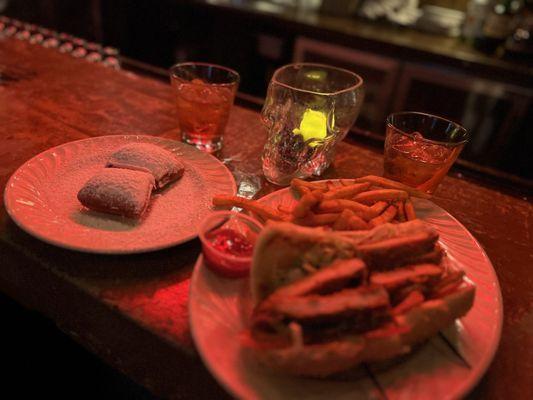 $1 beignet and $8 chicken po boy