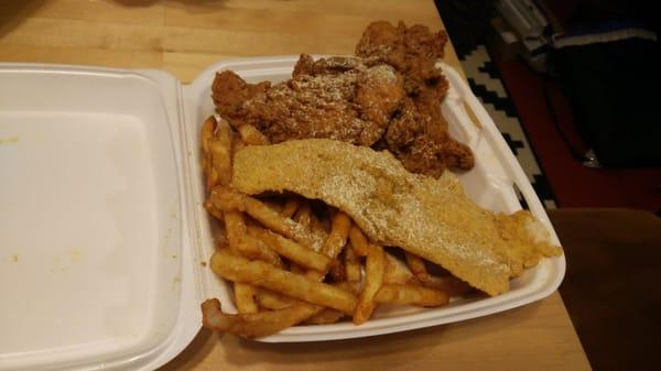 Combo Platter - Tilapia & Chicken Tenders with fries and bread