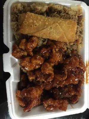 This is the General Tso dinner combination.  As you can see it's a lot of food for around $8 and it was delicious!