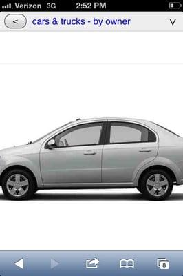 175$ week. Compact. Aveo