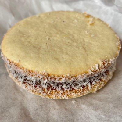 Alfajor ($3 Dulce de Leche Sandwich Cookie made with Maicena Cornstarch) from AleCocina Argentinian Cuisine at Portland Mercado