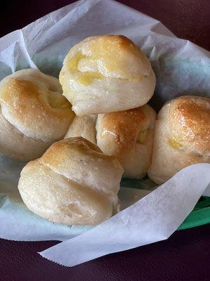 Delicious complimentary bread with oil