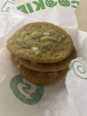 White Chip Macadamia Nut cookies.