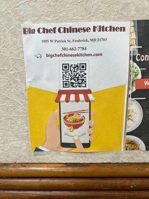 Just scanned the QR code to order their food. To go or delivery