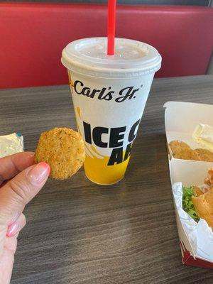 Fried Zucchini and a drink