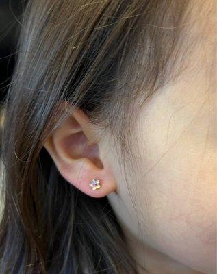 Pierced ears on a 3 year old