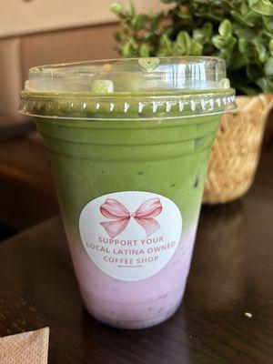 Matcha blueberry latte