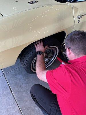 Keith removing wheel