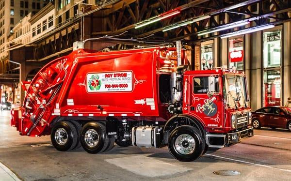 A brand new truck under the CTA tracks in Chicago. Need waste and recycling service contact Roy Strom.