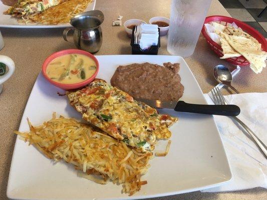 Machaca plate with flour tortillas