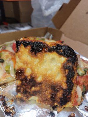 Burnt crust on Sicilian