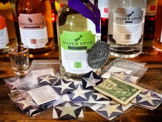 Every bottle of our Silver Spur Jalapeno Bacon Vodka sold in our tasting room, we give a donation to the American Legion Post 47 in Pinedale