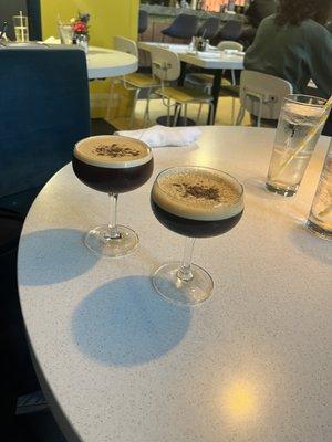 We ordered the Espresso martinis two ways; classic vodka and the other with a vanilla mezcal.