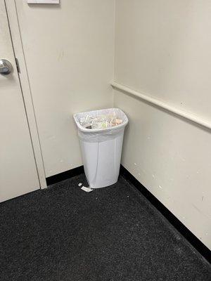 Trash in vaccine area