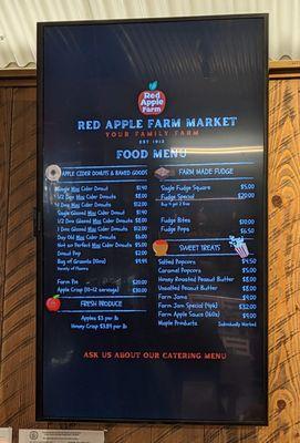 Red Apple Farm Market Menu 11/2024