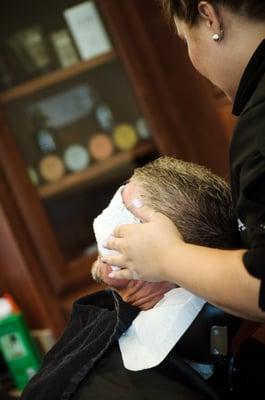 Take time to pamper yourself. Relieve the stress of the day with a head massage, complimentary beverage, and hot steam towel.